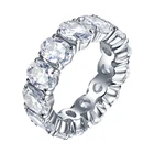 Band Wedding Eternity SKA Affordable Luxury Oval Cz Diamond Big Band Ring Wedding Eternity Rings