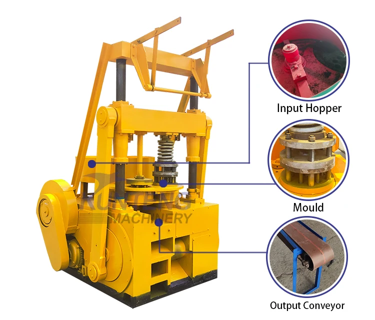 New Raw Coal Briquetting Machines Hexagonal Sugarcane Bagasse Charcoal