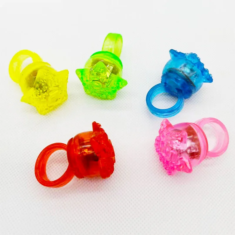 Colorful Glow Light Up Rings Flash LED Bumpy Jelly Ring Blinking Toys for Kids Party Favors Glow Light Up Rings