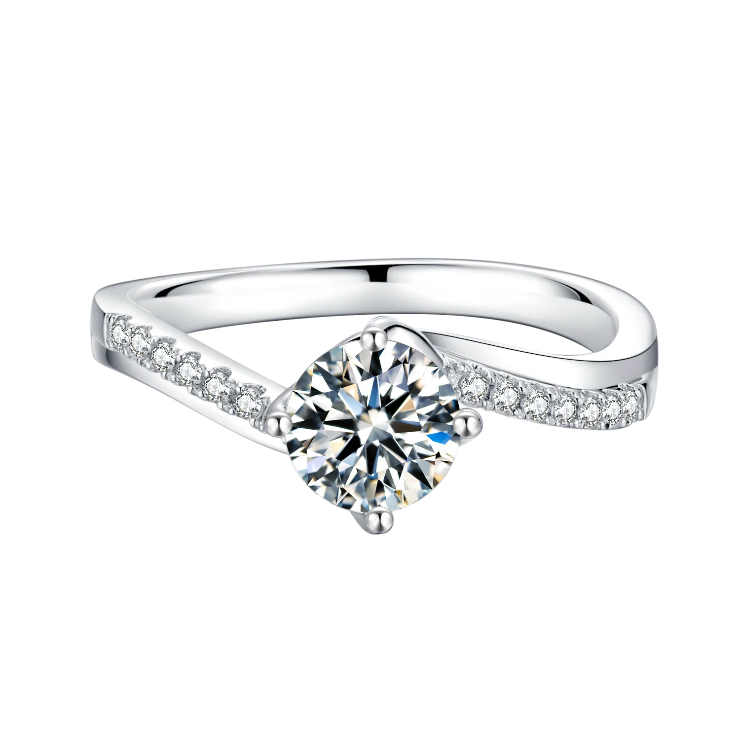 Fashion Diamond Jewelry 2021 1.0 Carat 925 Sterling Silver Moissanite Ring Luxury Jewelry wedding rings for women engagement