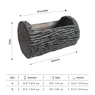 Wholesale Oak H-2 Horizontal Log Planter Rustic Wooden Decor Wood Tree Bark Pot For Home Decor