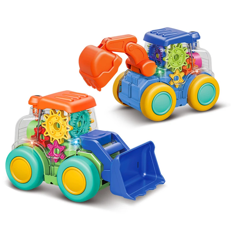 Universal colorful gear battery operated electric car truck toy with light music