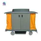 Trolley Hotel Hotel Cleaning Trolley Multifunction Housekeeping Plastic Cleaning Trolley Service Cart For Hotel