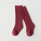 Socks Cotton Toddler Socks New Born Baby Knee High Solid Color Socks Cotton Toddler Kids Girls Boys Fall Tube Socks