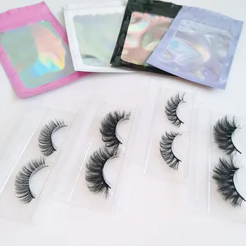 wholesale factory private label with free package Custom Logo Human Hair Eyelashes Natural 3D 20mm 25 mm Mink Eyelashes