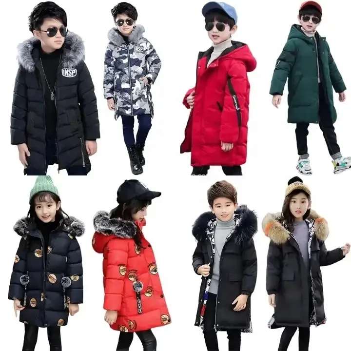 Mallimoda Boys' Hooded Down Coats Winter Warm Jacket Solid Puffer Coat