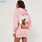 Hoodie Pink Womens Hooded Jumper Hoodie Dress Long Sleeve Pink Butterfly Graphic Oversized Sweatshirt Pullover Hoodie