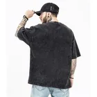 T Shirt Heavy T-shirt Custom Logo Vintage 190gsm Heavy Weight Cotton Snow Acid Washed Blank T Shirt Men