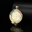 Pendant Eagle 3 Tone Hiphop Pendant For Man Gold Plated Jewelry 24k Big Eagle Gold Coin Centenarios Pendant