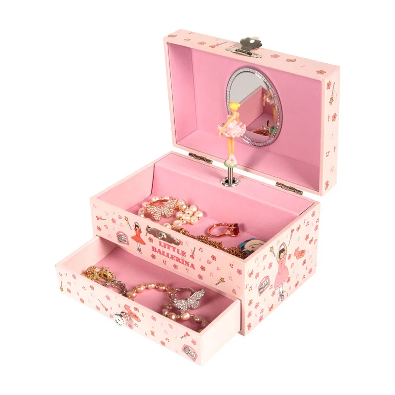 Ever Bright 2024 New Style Small Wooden Christmas Jewelry Music Box Wind Up Music Boxes Promotional Gift For Kids