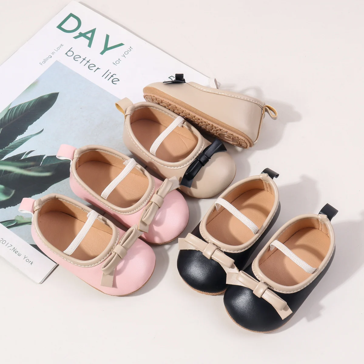 Fashion Patchwork Simple Pu Leather Toddler Baby Girls Shoes 0-12 Months manufacture