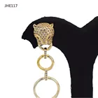 Earrings JHE117 Wholesale High Quality 18K Gold Plated Leopard Zircon Earrings