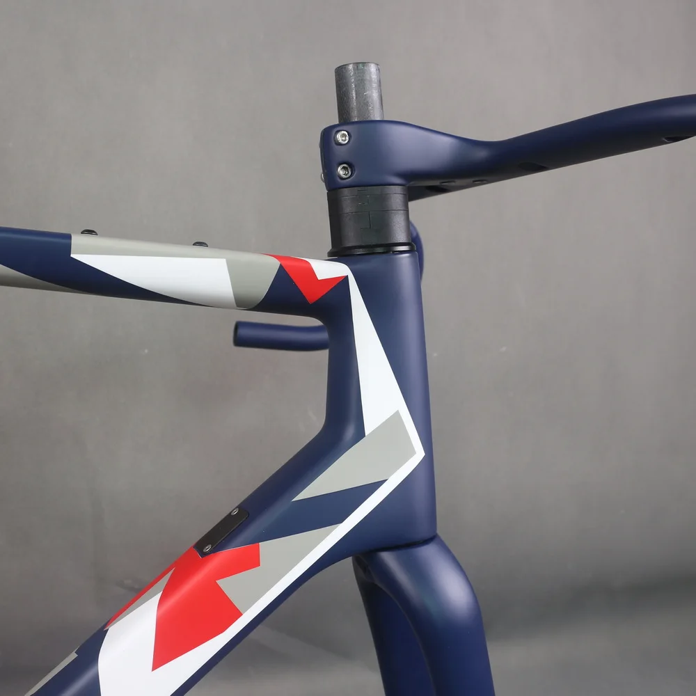 Full Hidden Cable Carbon Fiber T1000 Disc Brake Gravel Bike Frame GR060 Geometric Pattern Design Machine Di2 Compatible