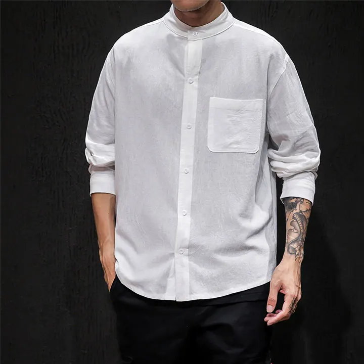 big and tall collarless dress shirts