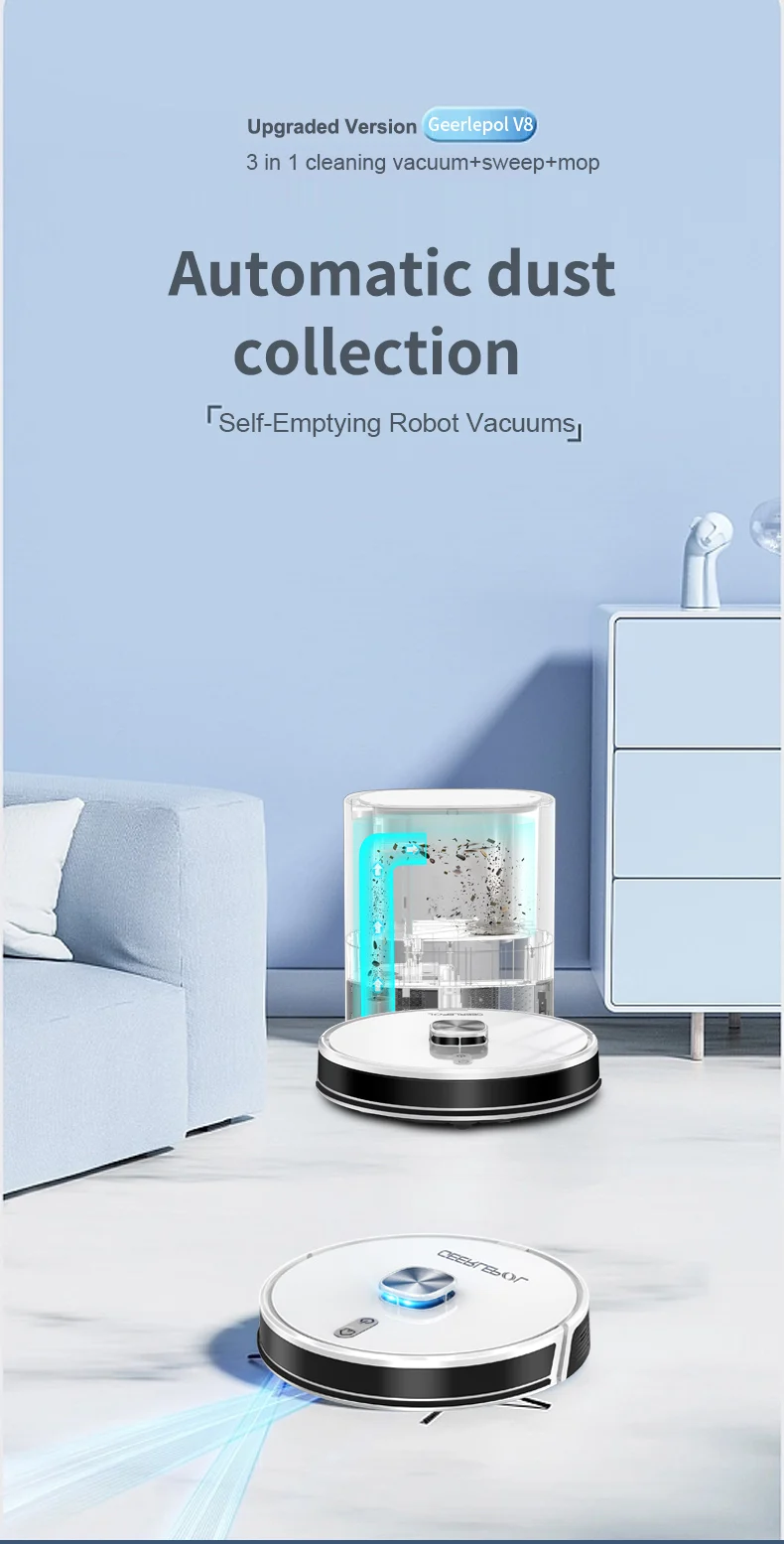 Geerlepol Intelligent Lds Laser Navigation Robot Vacuum Cleaner Self