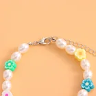 Fashion Pearl Necklace Bohemia New Fashion Handmade Colorful Daisy Resin Flower Pearl Beaded Necklace Choker For Women