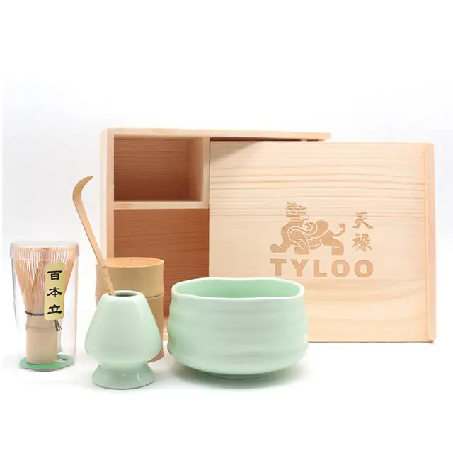 Newell Custom Logo Bamboo Whisk Matcha Wooden Box Wholesale Matcha Tea Set with Ceramic Bowl Chasen Bamboo Whisk Suppliers