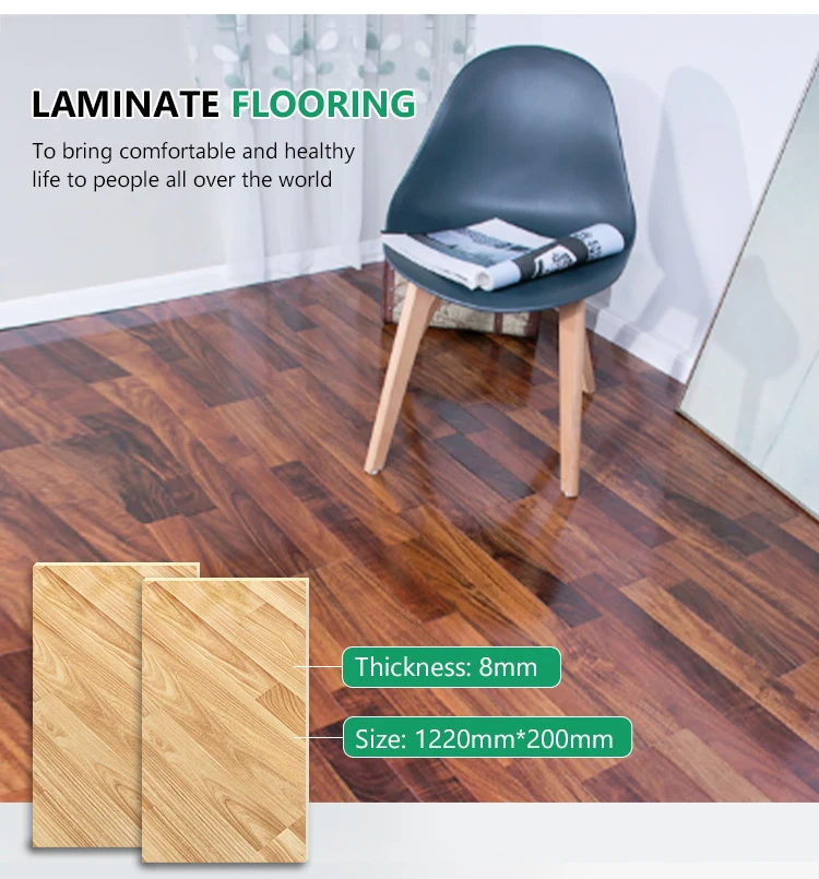 Modern 8mm 9mm 10mm 12mm High Gloss Waterproof Laminate Flooring Living