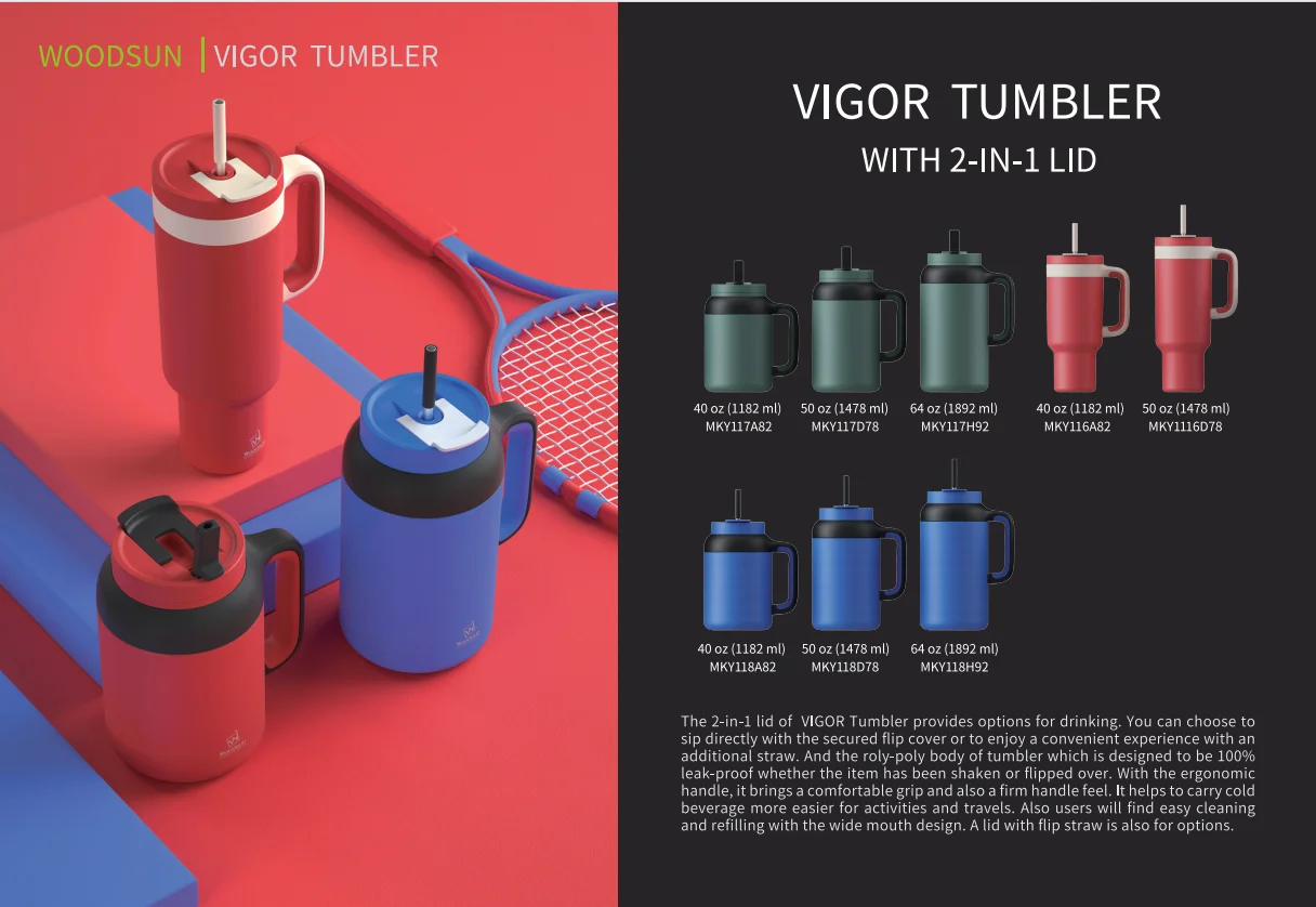 Large Capacity VIGOR Series 40oz 50oz Steel Tumbler Cups in Bulk Coffee Termos 2024 manufacture