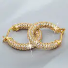 Huggie Earrings 925 Silver Hoop Earring 925 Sterling Silver Gold Plated Zircon Cz Paved Women Huggie Hoop Earrings