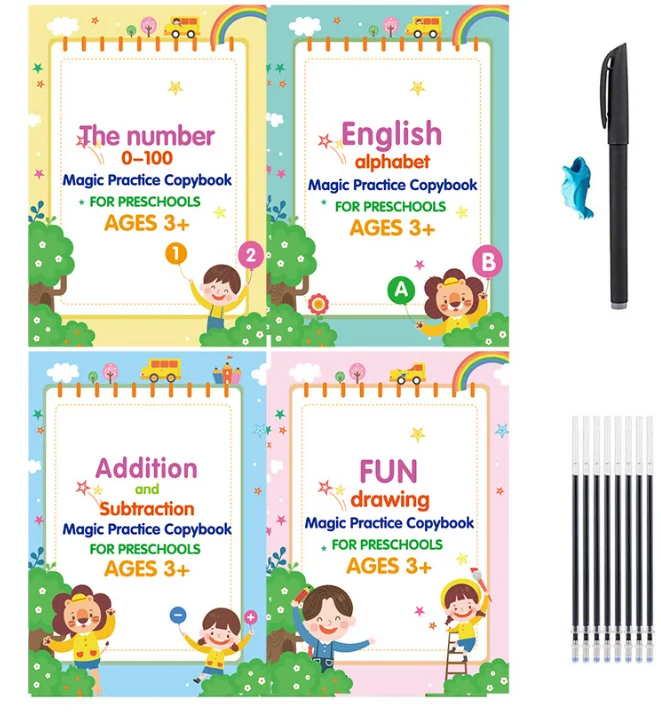 4PCS Sank Handwriting Practice Copybook Calligraphy For Kids Student Books 