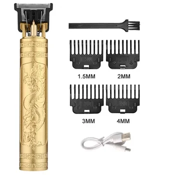 2024 New Vintage T9 Hair Cutting Machine Men's Electric Shaver Rechargeable Hair Trimmer Beard Shaver Barber Hair Clippers