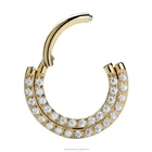 Titanium Ring Gold ASTM F136 Titanium Daith Ring Septum Clicker Yellow Gold Nose Ring