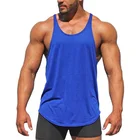Cotton Vest Wholesale Customize Gym Clothing Men Bodybuilding Fitness 100 Cotton Blue Tank Tops Stringer Vest