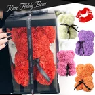 Day Wholesale Valentine's Day Christmas Gifts Cute 25cm Artificial Preserved Tedy Rose Bear With Box