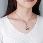 Shell Silver Custom Green Fairy Diamond Alloy Jewelry Abalone Shell Silver Pendant Necklace