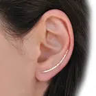 Sterling Silver Fashion S925 Sterling Silver U Shape Minimalist 14k Gold Filled Ear Crawler Earrings Climber