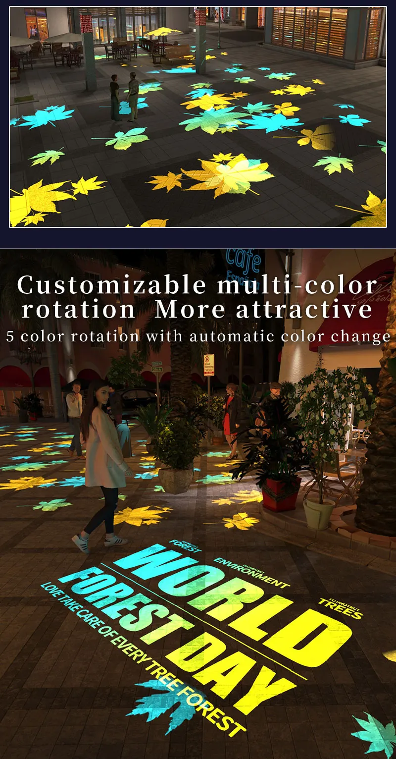 Logo Projector Free Custom Advertising Lights 100W150W Led Gobo Light Business Sign Wall Projection Lamp Outdoor Waterproof IP67