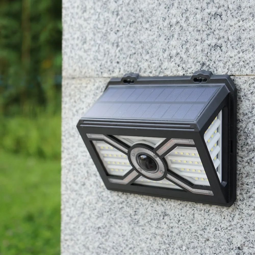 Retro design automatically light up wireless intelligent linkage induction solar wall wash light