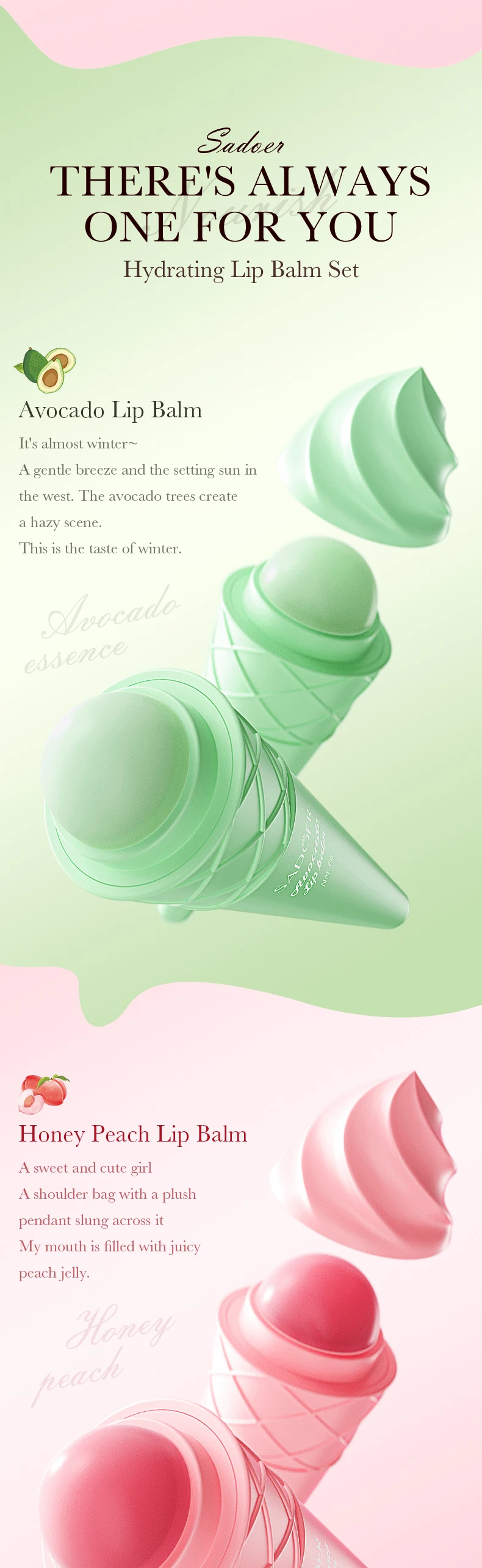 product oem sadoer strawberry vitamin c long lasting chapstick hydrating sunscreen deep repairing moisturizing ice cream lip balm-7