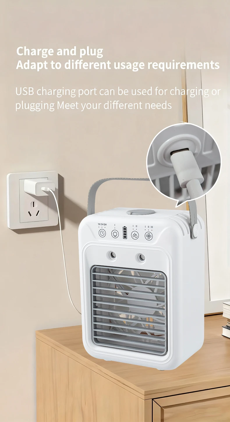 Usb Rechargeable Air Conditioner, Portable, Battery, Plastic - detail 24