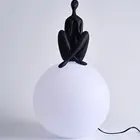 Lamp 2021 New Resin Table Lamp Roll Molding Round Ball Table Lamp Creative Desk Lamp