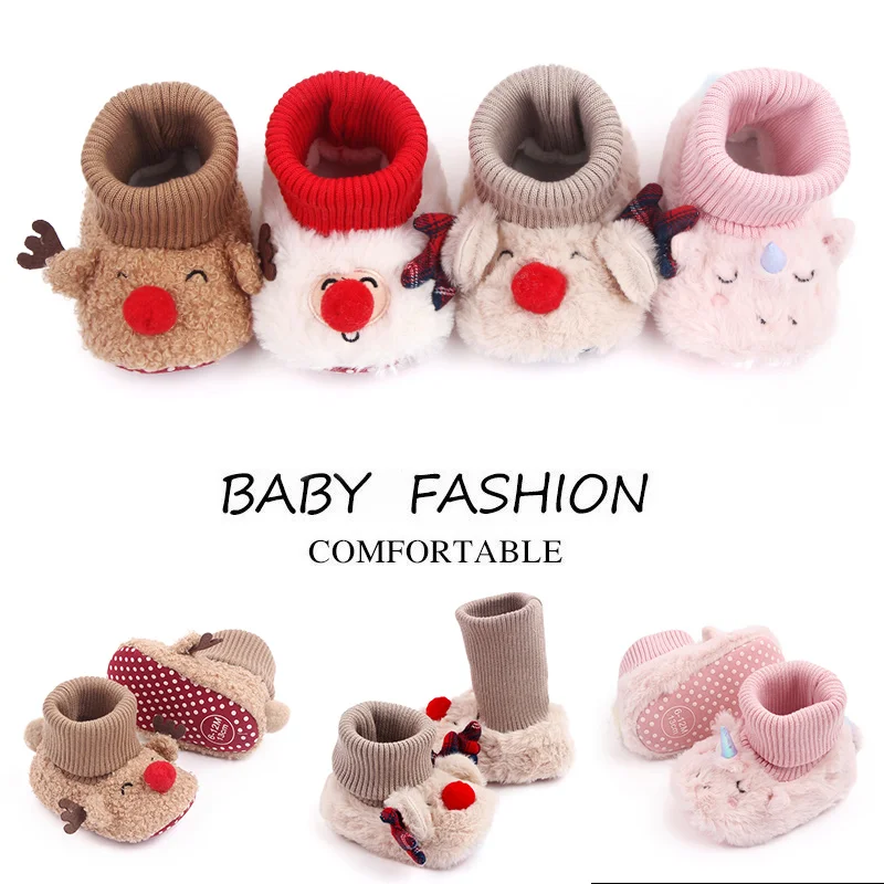 New Arrival 2022 Christmas Style Baby Toddler Infant Newborn Shoes Booties supplier