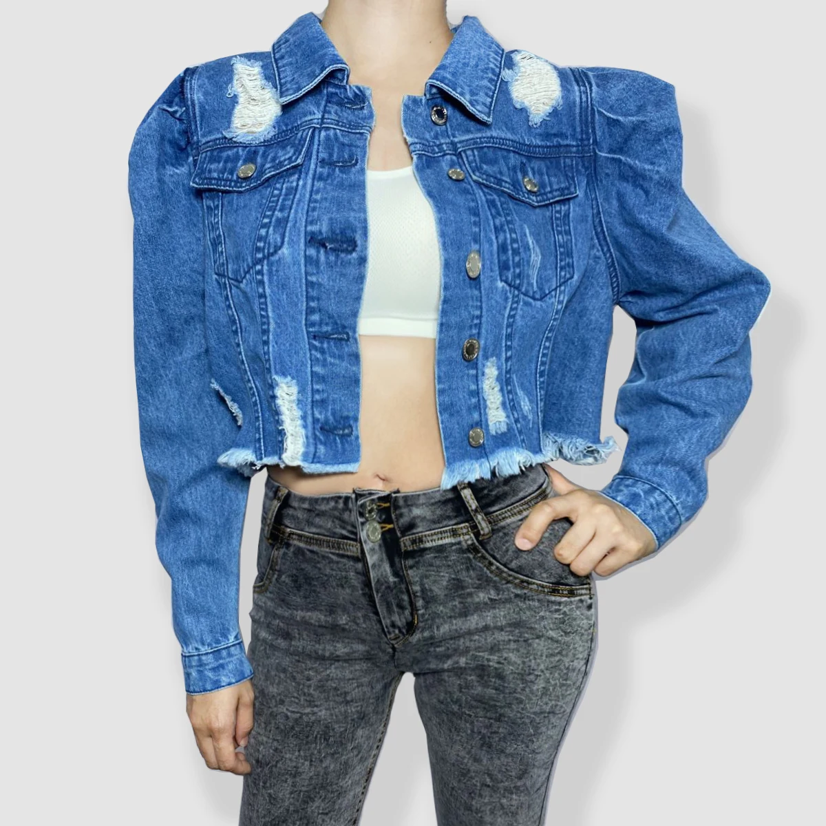Long Sleeve Women Denim Jacket Coats 