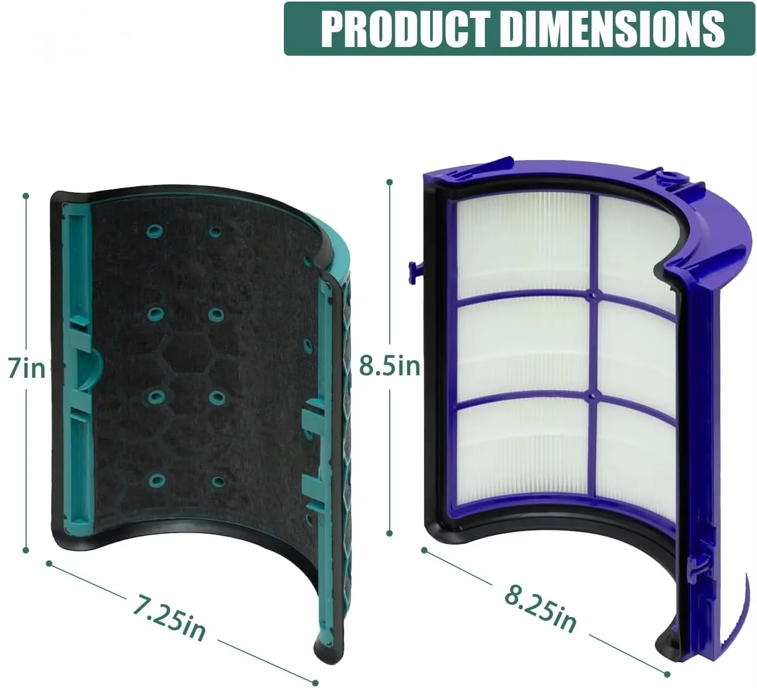Household Air Purifier Filter Activated Carbon Filter TP04 Replacement HEPA Filter Compatible for Dyson HP04 TP04 DP04 TP05 TP00 details