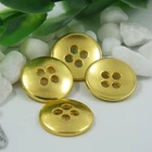 Kurta Buttons 4 Button Wholesale 18L 11.5mm Custom Flatback Gold 4 Holes Metal Kurta Buttons For Shirt