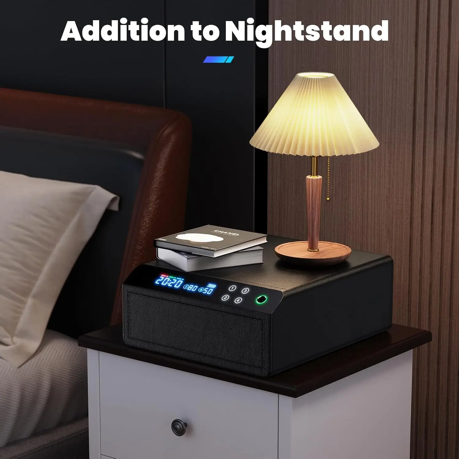 CEQSAFE Wholesale Home Automatic Luxury Leather Bluetooth Drawer Black Watches Safe Watch Winder Box factory