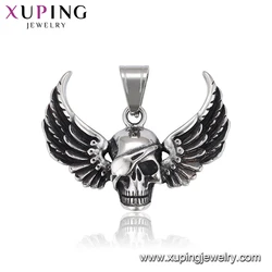 34574 xuping wholesale men jewelry wind style skull stainless steel pendant for halloween jewelry