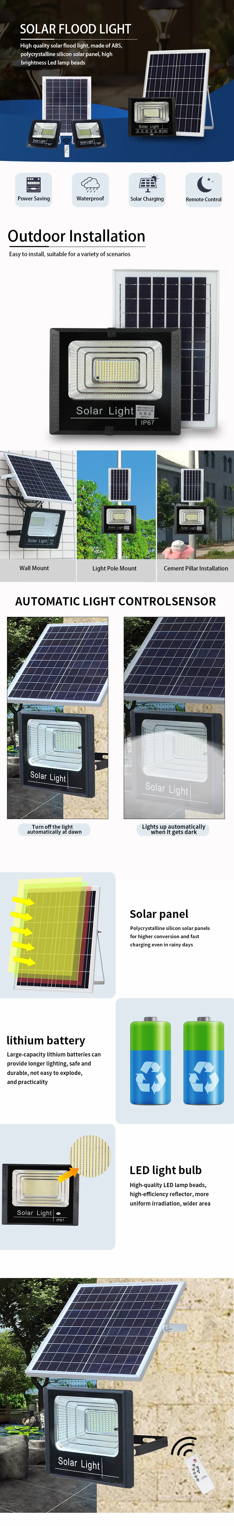 Solar Lighting System Waterproof Outdoor Ip W W W W W W