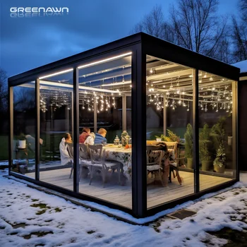 Outdoor Space Pergola Aluminium Outdoor With Sliding Glass Door