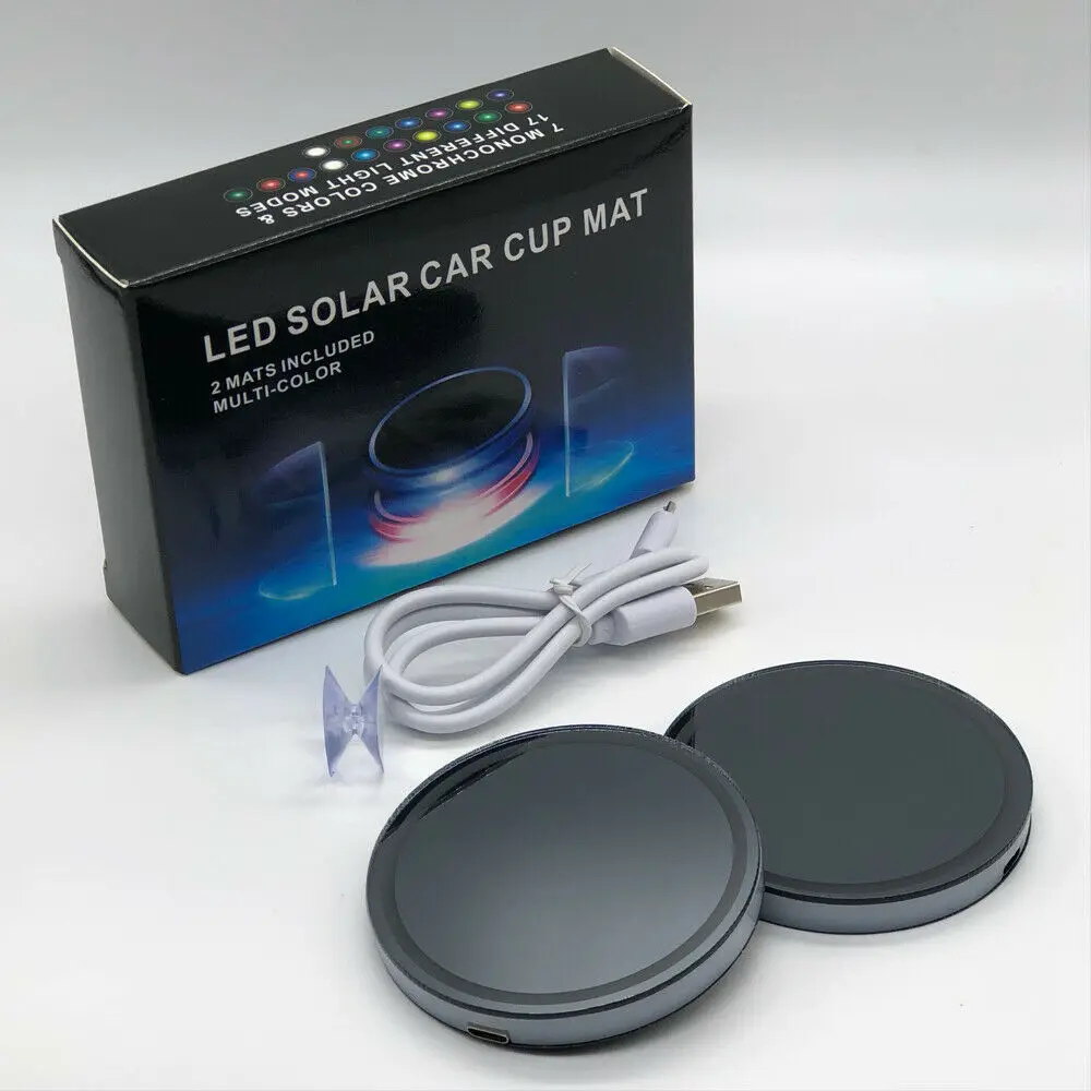 led solar car cup mat