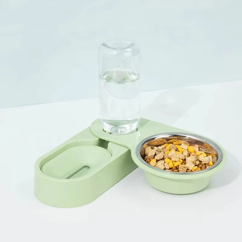 New Design Small and Medium Dog Food Bowl Cat Bowl Stainless Steel Adjustable Double Bowl Pet Products supplier