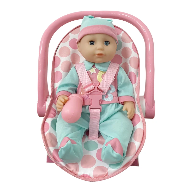 14 inch full body silicone baby dolls cheap with cradle that can feed with a bottle