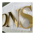 Gold Metal Signage Mirror Stainless Steel Metal Letters 3D Signage With Mirror Polished Gold