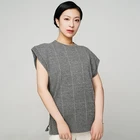 Cashmere Short Sleeve Custom Fashion 100% Cashmere Women Thin Short Sleeve Summer Lightweight Sheer
