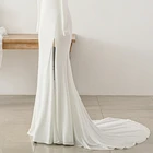 Evening Gown Bodycon Strapless Long Sleeve Bateau Neckline Elegant Mermaid Trumpet Evening Dress Wedding Gown